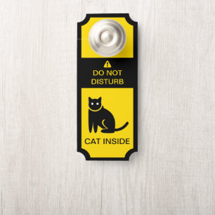 Aviso De Porta Não Incomodar Dentro de Gato