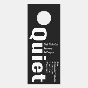 Aviso De Porta Não Incomodar Festa de solteira Silenciosa Preta