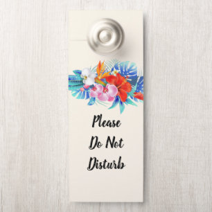 Aviso De Porta Não Incomodar Flores Tropicais Exóticos
