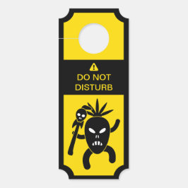 Aviso De Porta Não Incomodar Guerreiro de Máscara Tribal de Cuida