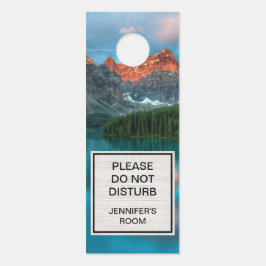 Aviso De Porta Não Incomodar Montanha Cênica e Foto do Lago