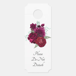 Aviso De Porta Não Incomodar O Buquê Floral Magenta Rosa Elegante