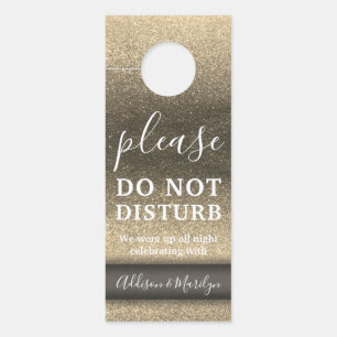 Aviso De Porta Não Incomodar O Hotel De Casamento Glitter Elegan