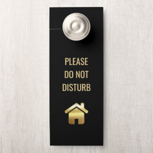 Aviso De Porta Não Incomodar Símbolo Elegante Dourado House