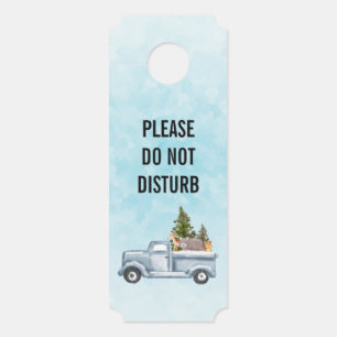 Aviso De Porta Não perturbe o caminhão de Natal com animais bon