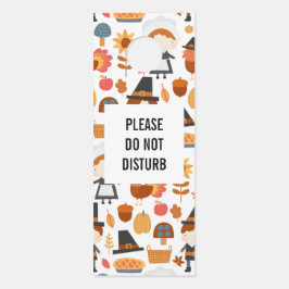 Aviso De Porta Não perturbe o padrão dos peregrinos de ação de gr