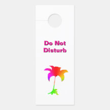 Não Perturbe / Por Favor Bater Floral Branco