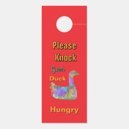 Aviso De Porta Não Perturbe /Por Favor Bater/ Pato Vermelho de Gu
