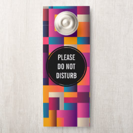 Aviso De Porta Não Perturbe Quadrados e Formas Abstratas Colorido
