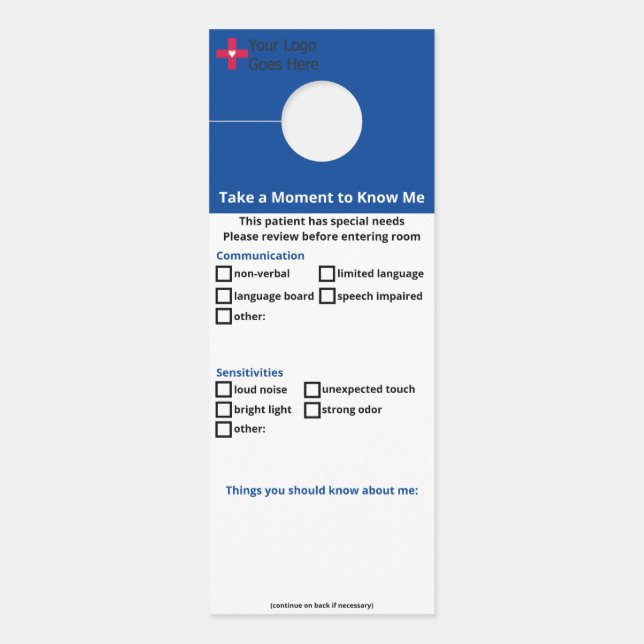 Aviso De Porta Necessidades Especiais (Frente)