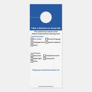 Aviso De Porta Necessidades especiais Doente - sem versão do logo