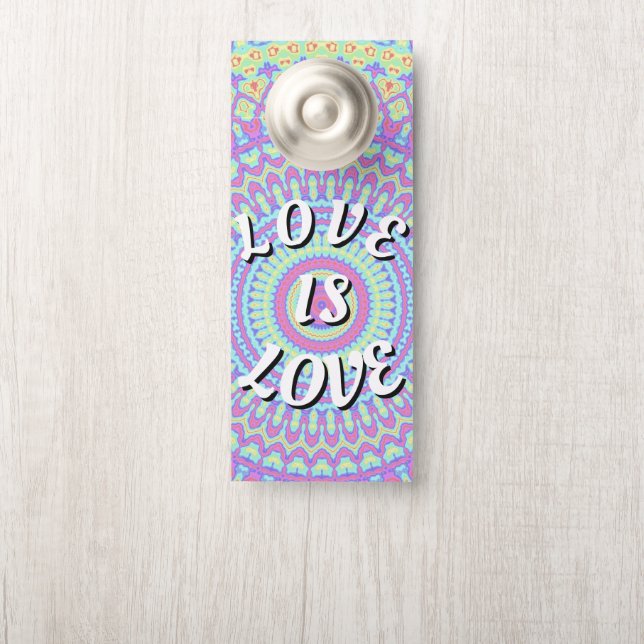 Aviso De Porta Orgulho Love Is Love (Na maçaneta)