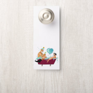 Aviso De Porta Os dois gay do SlipperyJoe adoram a banheira de de