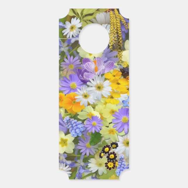 AVISO DE PORTA PADRÃO DE FUNDO FLORAL MULITCOR (Frente)