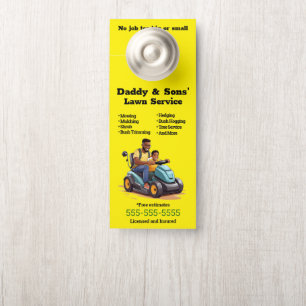 Aviso De Porta Padre e música Lawn Service Door Hanger