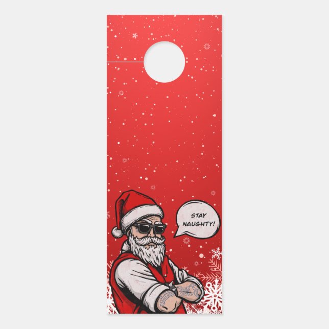 Aviso De Porta Papai Noel Fica Feliz Natal (Frente)