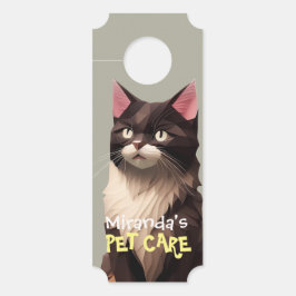 Aviso De Porta Papel Cat Cortado Arte Pet Care Comida Compro Clín