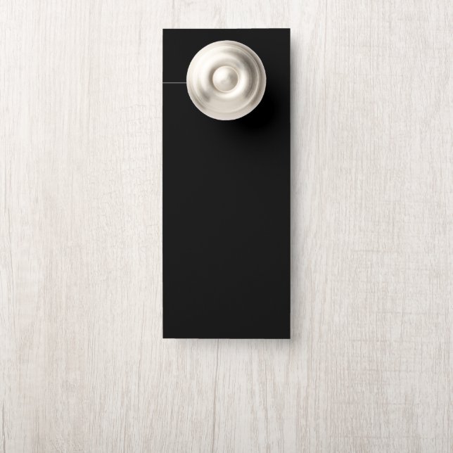 Aviso De Porta Papel Preto (Na maçaneta)