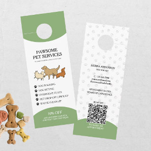 Aviso De Porta Passeio de Cão Babá de Animais Código QR