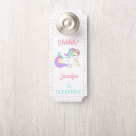 Aviso De Porta Pastel Unicorn Sprinkle Shhh! O Bebê Dorme