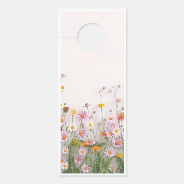 Aviso De Porta Pastel Wildflower Door Hanger - Elegante (Frente)
