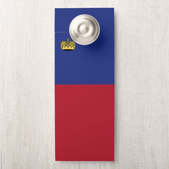Aviso De Porta pavilhão do Liechtenstein (Na maçaneta)