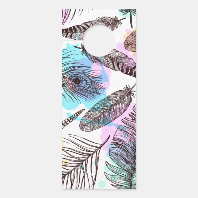 Aviso De Porta Peacock Feather (Frente)