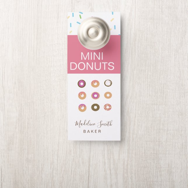 Aviso De Porta Pequenos Donuts Padeiro Padaria Guloseimas Caseira (Na maçaneta)