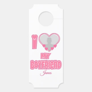 Aviso De Porta Personalizado Eu Amo Meu Namorado - Adicionar Foto