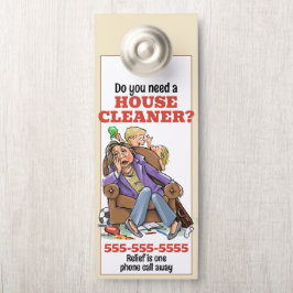 Aviso De Porta Personalizar Housecleaner Promo Flyer Houseclening