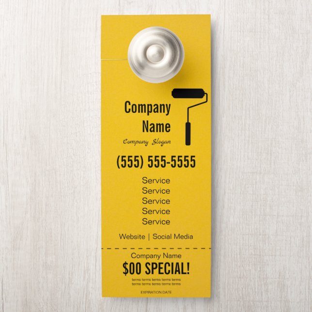 Aviso De Porta Pintor Door Hanger (Na maçaneta)