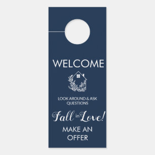 Aviso De Porta placa de boas-vindas pendurada na porta em casa ab