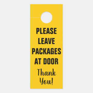 Aviso De Porta Por favor, deixe os pacotes em aviso à porta