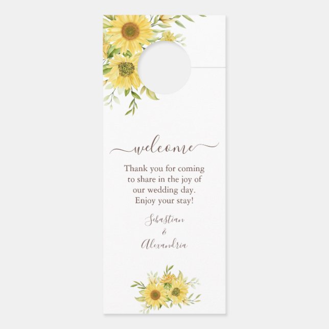 Aviso De Porta Primavera Sunflower Wedor Hanger (Verso)