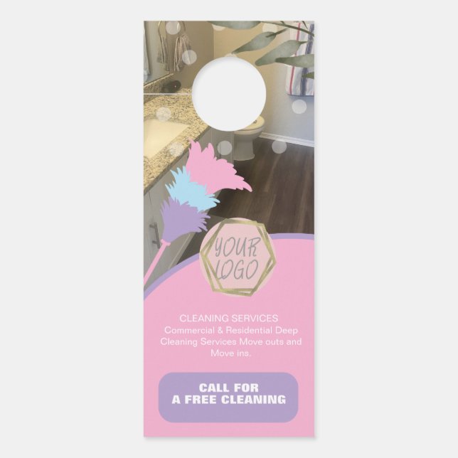 Aviso De Porta Professional Home Cleaning Services Logo (Frente)