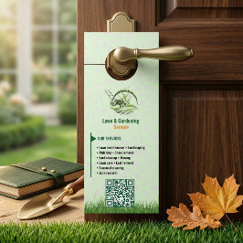Aviso De Porta Profissional de Cuidados com o Jardim Branco e Ver