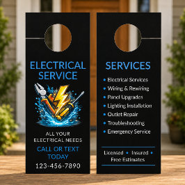 Aviso De Porta Profissional de Serviço de Eletricista Elétrico Pr