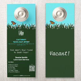 Aviso De Porta Promocional do Serviço de Manutenção de Jardim Per