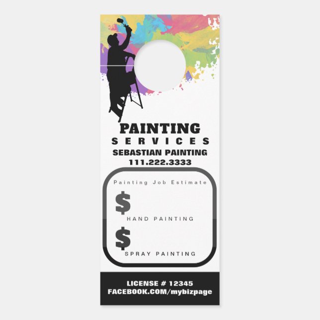 Aviso De Porta *~* QR Cotação Estimativa de Pintura Externa Resid (Frente)