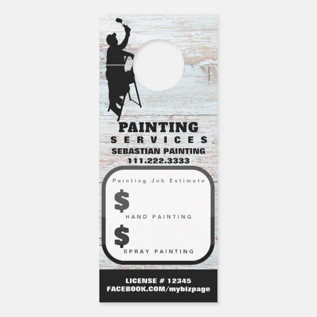 Aviso De Porta *~* QR Estimativa de pintura doméstica externa (Frente)