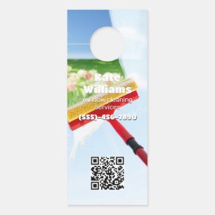 Aviso De Porta QR Personalizado de Limpeza de Janela