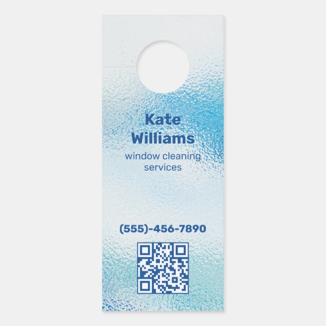 Aviso De Porta QR Personalizado de Limpeza de Janela (Frente)