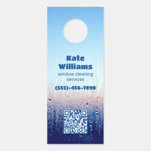 Aviso De Porta QR Personalizado de Limpeza de Janela