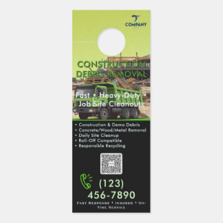 Aviso De Porta Remoção de Entulho de Construção - Porta Pendurada