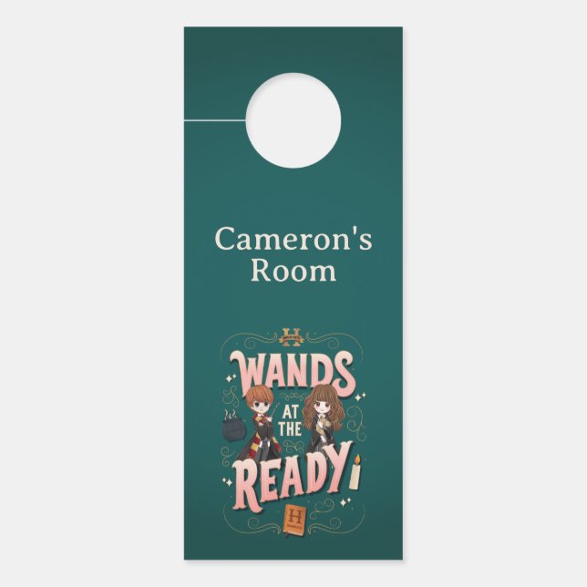 Aviso De Porta Ron & Hermione Wands no Ready (Frente)