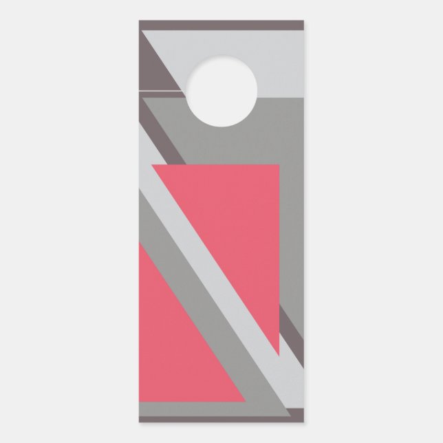 Aviso De Porta Rosa na cinza (Frente)