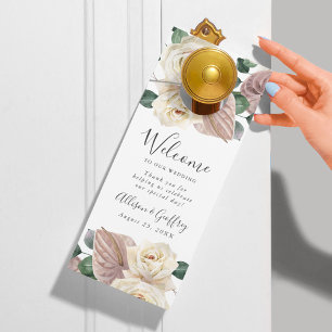 Aviso De Porta Rosas & Orquídeas Casamento Bem-vindo & Não Pertur