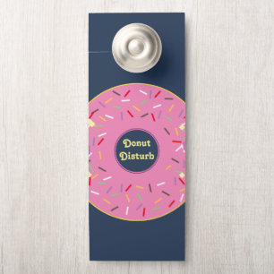 Aviso De Porta Rosquinha Rosa Não Perturbe Por Favor Toque Sinal 