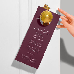 Aviso De Porta Roxo Elegante Moderno Não Incomoda Casamento