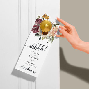 Aviso De Porta Rustic Bloom Weding Welcome/Do Not Disturb